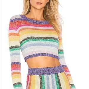 Lovers + Friends Multicolor Striped Crop Top